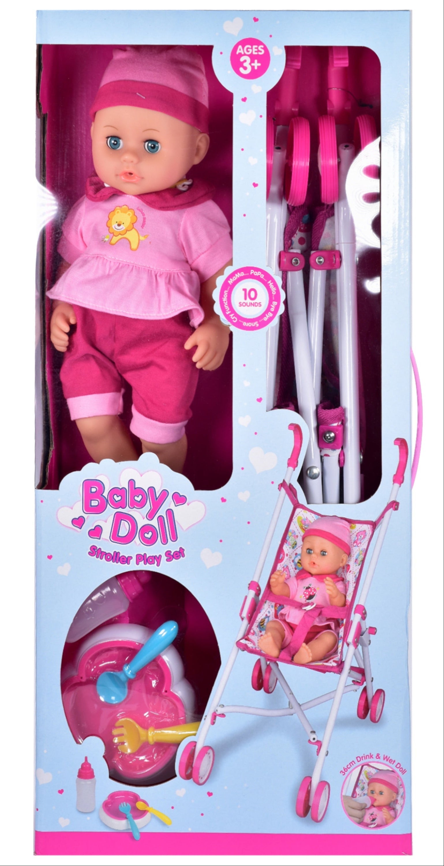 Baby Doll Stroller Playset