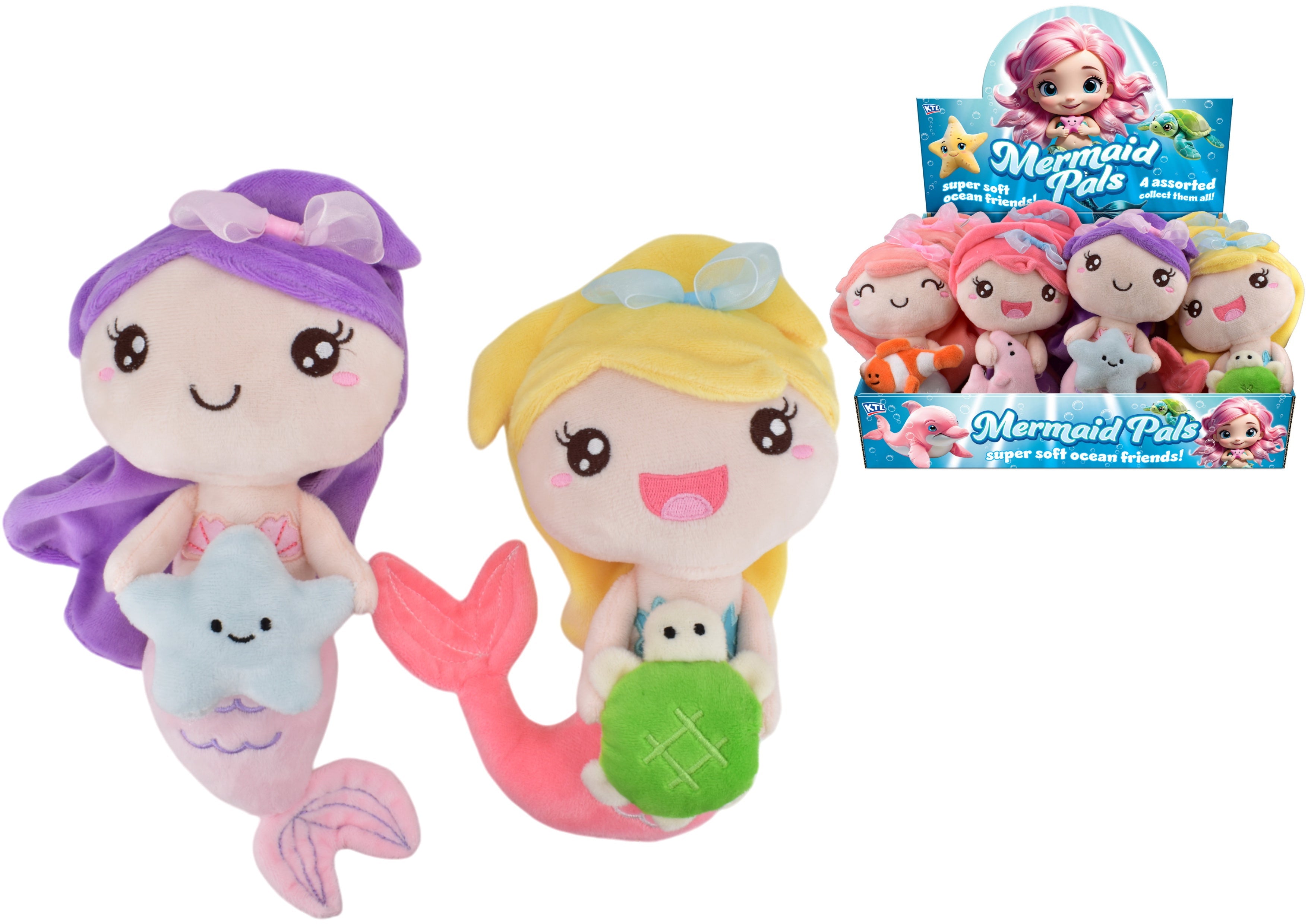 8" Plush Mermaid With Sea Animal
